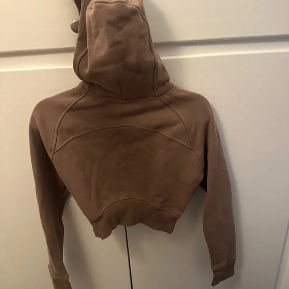 Lululemon Crop Brown Hoodie with Gold Zipper - Picture 4 of 4